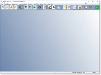 Repair Order Software Main Menu Screen